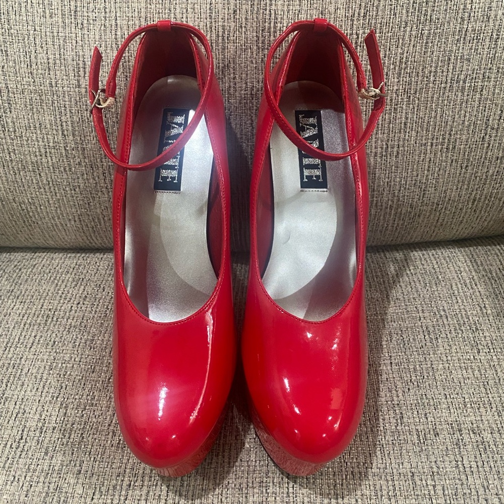 Elegant Red Platform Heels